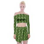 Wowpatterns-export-pattern Off Shoulder Top with Mini Skirt Set