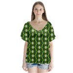 Wowpatterns-export-pattern V-Neck Flutter Sleeve Top