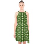 Wowpatterns-export-pattern Halter Collar Waist Tie Chiffon Dress
