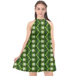 Wowpatterns-export-pattern Halter Neckline Chiffon Dress 