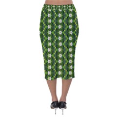 Velvet Midi Pencil Skirt 