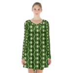 Wowpatterns-export-pattern Long Sleeve Velvet V-neck Dress