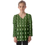 Wowpatterns-export-pattern Kids  V Neck Casual Top