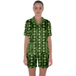 Wowpatterns-export-pattern Satin Short Sleeve Pajamas Set