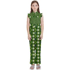 Kids  Sleeveless Ruffle Edge Band Collar Chiffon One Piece 