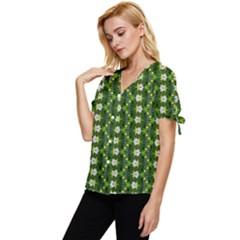Bow Sleeve Button Up Top 