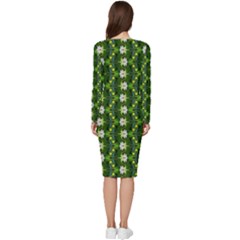 Long Sleeve V-Neck Bodycon Dress  
