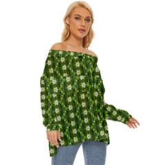 Off Shoulder Chiffon Pocket Shirt 