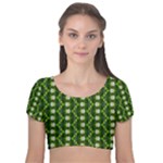 Wowpatterns-export-pattern Velvet Short Sleeve Crop Top 