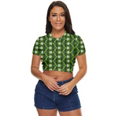 Side Button Cropped T-Shirt 