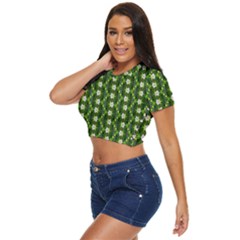 Side Button Cropped T-Shirt 