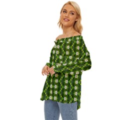 Off Shoulder Chiffon Pocket Shirt 