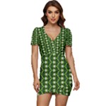 Wowpatterns-export-pattern Low Cut Cap Sleeve Mini Dress