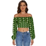 Wowpatterns-export-pattern Long Sleeve Crinkled Weave Crop Top