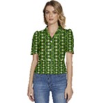 Wowpatterns-export-pattern Puffed Short Sleeve Button Up Jacket