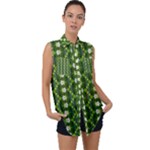 Wowpatterns-export-pattern Sleeveless Chiffon Button Shirt