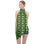Wowpatterns-export-pattern Halter Asymmetric Satin Top