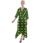 Wowpatterns-export-pattern Quarter Sleeve Wrap Front Maxi Dress