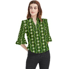 Loose Horn Sleeve Chiffon Blouse 