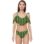 Wowpatterns-export-pattern Ruffle Edge Tie Up Bikini Set	