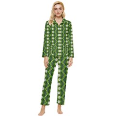Womens  Long Sleeve Velvet Pocket Pajamas Set 
