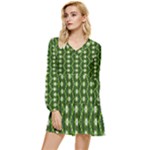 Wowpatterns-export-pattern Tiered Long Sleeve Mini Dress