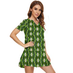 Tiered Short Sleeve Babydoll Dress 