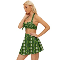 Vintage Style Bikini Top and Skirt Set  