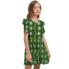 Kids  Frilly Sleeves Pocket Dress 