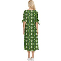 Bow Sleeve Chiffon Midi Dress 