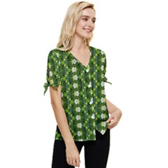 Bow Sleeve Button Up Top 