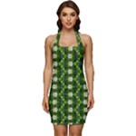 Wowpatterns-export-pattern Sleeveless Wide Square Neckline Ruched Bodycon Dress