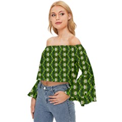 Off Shoulder Flutter Bell Sleeve Top 