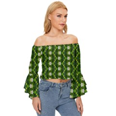 Off Shoulder Flutter Bell Sleeve Top 