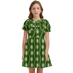 Kids  Bow Tie Puff Sleeve Dress 