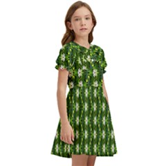 Kids  Bow Tie Puff Sleeve Dress 