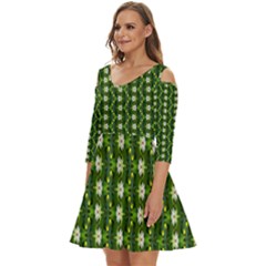Shoulder Cut Out Zip Up Dress 