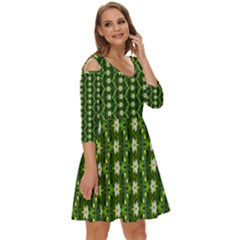 Shoulder Cut Out Zip Up Dress 