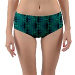 Peacock #4 Reversible Mid-Waist Bikini Bottoms
