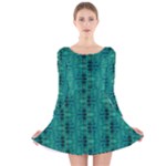 Peacock #4 Long Sleeve Velvet Skater Dress