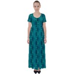 Peacock #4 High Waist Short Sleeve Maxi Dress