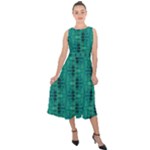 Peacock #4 Midi Tie-Back Chiffon Dress