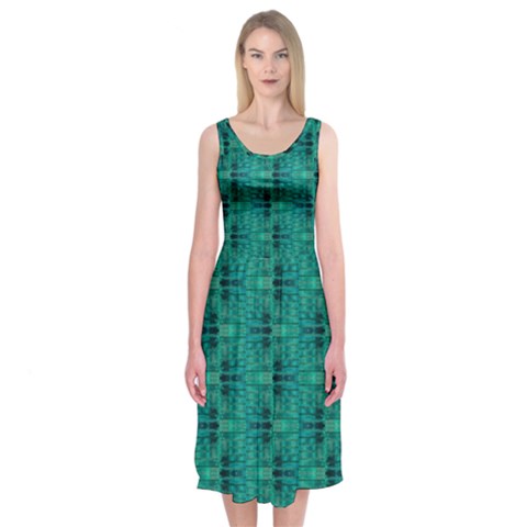 Peacock #4 Midi Sleeveless Dress from ArtsNow.com