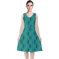 V-Neck Midi Sleeveless Dress  
