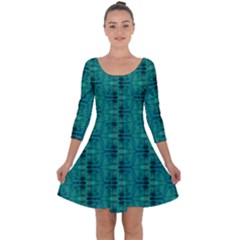Quarter Sleeve Skater Dress 