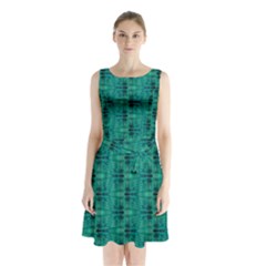 Sleeveless Waist Tie Chiffon Dress 