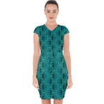 Peacock #4 Capsleeve Drawstring Dress 