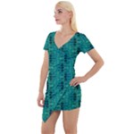 Peacock #4 Short Sleeve Asymmetric Mini Dress