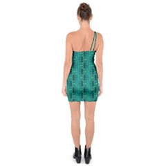 One Shoulder Ring Trim Bodycon Dress 