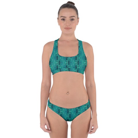 Peacock #4 Cross Back Hipster Bikini Set from ArtsNow.com